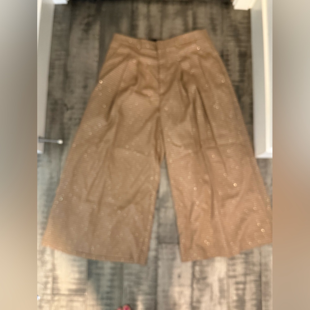 Mauve wide legged trousers with rhinestones size 14